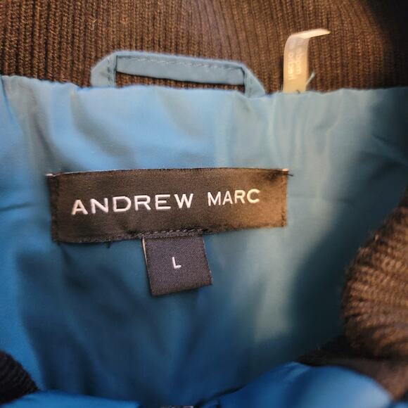 Andrew Marc Quilted Full Zip Turquoise Vest Jacket Women L NWT - Picture 5 of 6